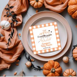 Neutraler Retro Pumpkin auf dem Weg Baby Duschpapi Serviette