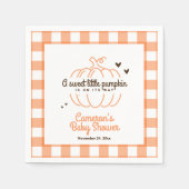 Neutraler Retro Pumpkin auf dem Weg Baby Duschpapi Serviette (Vorderseite)