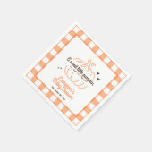 Neutraler Retro Pumpkin auf dem Weg Baby Duschpapi Serviette (Ecke)