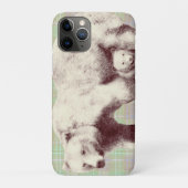 Neutraler Salbei-Karo-Bär Case-Mate iPhone Hülle (Rückseite)