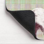 Neutraler Salbei-Karo-Bär Mousepad (Ecke)