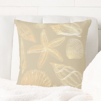 Neutraler Sand Tan Beige Seashell Muscheln Beach H Kissen