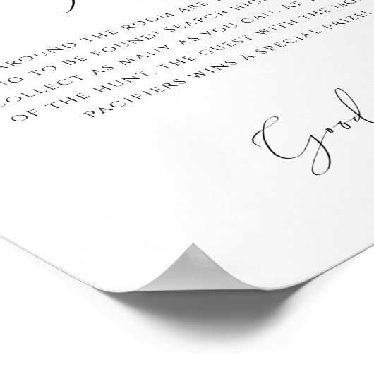 Neutraler Schnuller-Jagdschild Poster (Ecke)