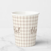 Neutraler Tan Gingham  Pappbecher (Links)