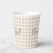 Neutraler Tan Gingham  Pappbecher (Rechts)