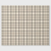 Neutraler Tan und Beige feiner Tartan Geschenkpapier (Flach)