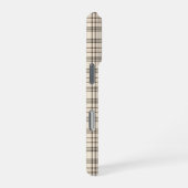 Neutraler Tan und Beige feiner Tartan iPhone Hülle (Rechte Seite)