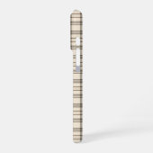 Neutraler Tan und Beige feiner Tartan iPhone Hülle (Linke Seite)