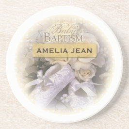 Neutraler Taufe des Babys, individualisierbarer Na Untersetzer