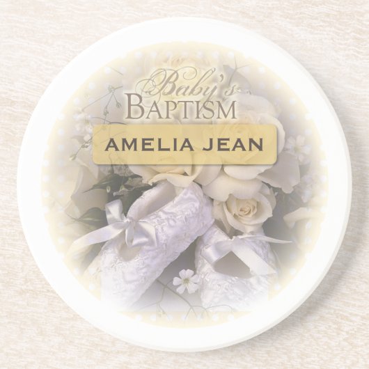 Neutraler Taufe des Babys, individualisierbarer Na Untersetzer (Vorne)