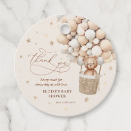 Neutraler Teddy Bärenballon Bearly Wait Baby Dusch Geschenkanhänger