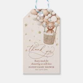 Neutraler Teddy Bärenballon Bearly Wait Baby Dusch Geschenkanhänger