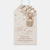 Neutraler Teddy Bärenballon Bearly Wait Baby Dusch Geschenkanhänger (Rückseite)