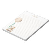 Neutraler Teddy Bärenballon Personalisiert Notepad Notizblock (Rotiert)
