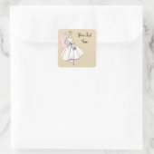Neutraler Textsatz der Mode-Bride Quadratischer Aufkleber (Tasche)