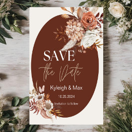 Neutraler Ton Floral Boho Save the Date Einladung