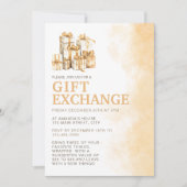 Neutraler Weihnachtswassergiftaustausch Einladung (Vorderseite)