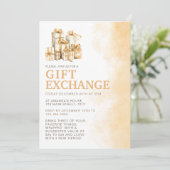 Neutraler Weihnachtswassergiftaustausch Einladung (Stehend Vorderseite)