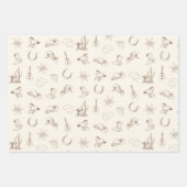 Neutraler Western Rodeo Brown & Blue Set Geschenkpapier Set (Vorderseite 3)