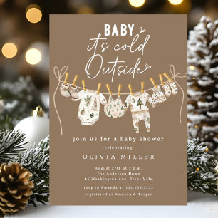 Neutraler Winter "Baby It's Cold Outside" Einladung