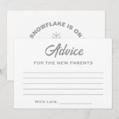 Neutraler Winter Little Snowflake Babydusche Hinweiskarte (Vorne/Hinten)
