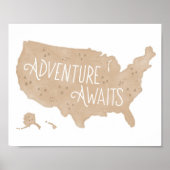 Neutrales Abenteuer erwartet US-Kartenkids-Zimmerd Poster (Vorne)