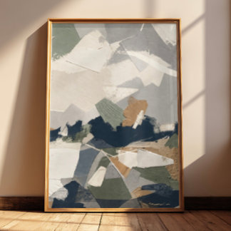 Neutrales Abstract in Grau Creme & Ocker (unrahmie Poster