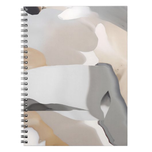 Neutrales Abstrakt-Fluid-Marmordesign Notizblock (Vorderseite)