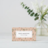 Neutrales abstraktes Boho-Wildblumenmuster Visitenkarte (Stehend Vorderseite)