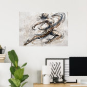 Neutrales abstraktes Figur-Bewegungsplakat Poster (Heimbüro)