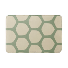 Neutrales abstraktes Grün- und Beige-Minimalmuster Badematte