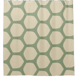 Neutrales abstraktes Grün- und Beige-Muster Duschvorhang