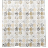 Neutrales Abstraktes Kreismuster Duschvorhang (Vorderseite)