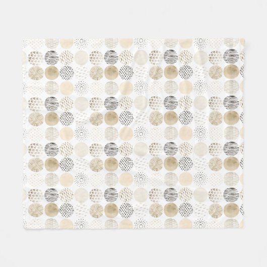 Neutrales Abstraktes Kreismuster Fleecedecke (Vorderseite (Horizontal))