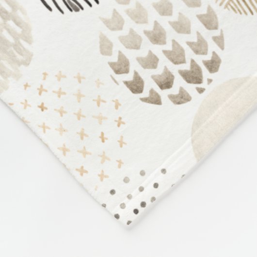 Neutrales Abstraktes Kreismuster Fleecedecke (Ecke)