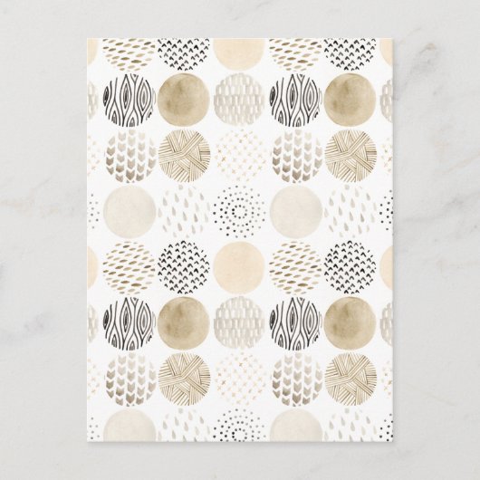 Neutrales Abstraktes Kreismuster Postkarte (Vorderseite)