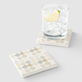 Neutrales Abstraktes Kreismuster Steinuntersetzer (Seitenansicht)