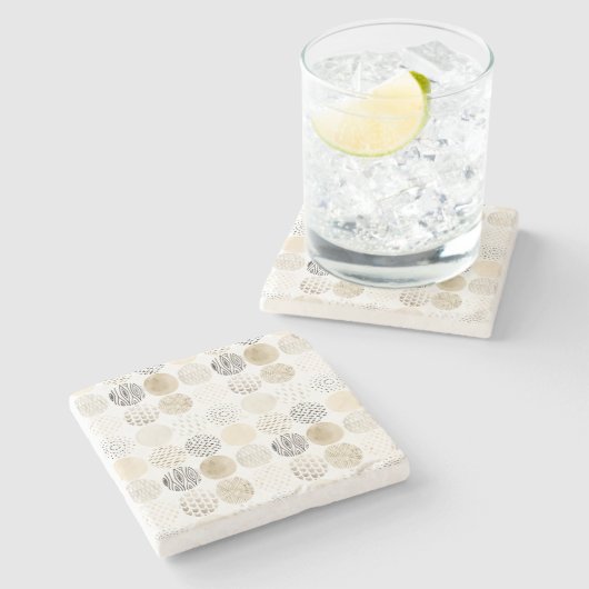 Neutrales Abstraktes Kreismuster Steinuntersetzer (Seitenansicht)