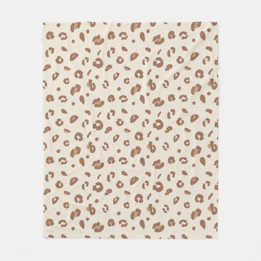Neutrales abstraktes Leoparden-Druckmuster | Moder Fleecedecke (Vorderseite)