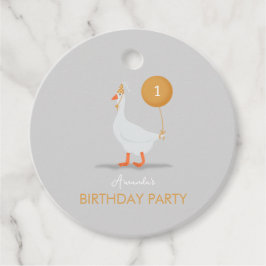 Neutrales Albern Gänse 1. Geburtstag Party Geschenkanhänger