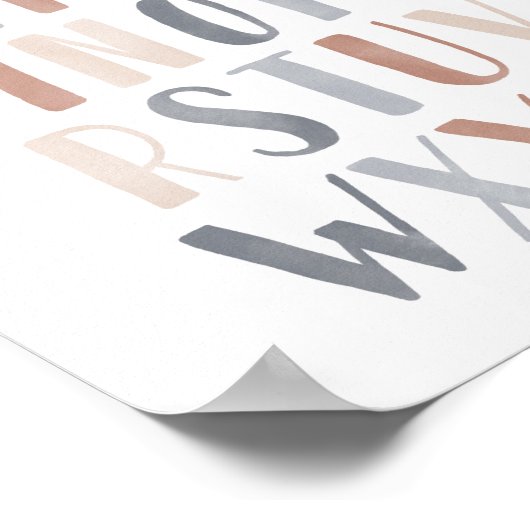 Neutrales Alphabet Boho Kinder Zimmerdekor Poster (Ecke)