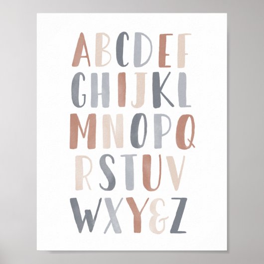 Neutrales Alphabet Boho Kinder Zimmerdekor Poster (Vorne)