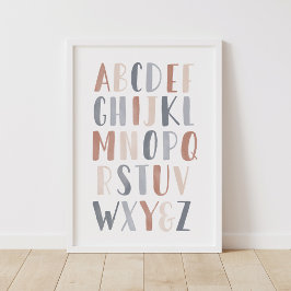 Neutrales Alphabet Boho Kinder Zimmerdekor Poster