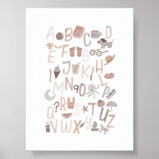 Neutrales Alphabet-englisches Plakat (Vorne)