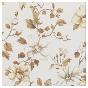 Neutrales Aquarell-Blumenrankenmuster Stoff