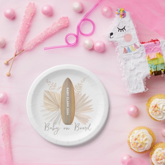 Neutrales Baby an Bord Pappteller (Party)