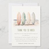 Neutrales Baby an Bord Surfbrett Babydusche Dankeskarte (Vorderseite)