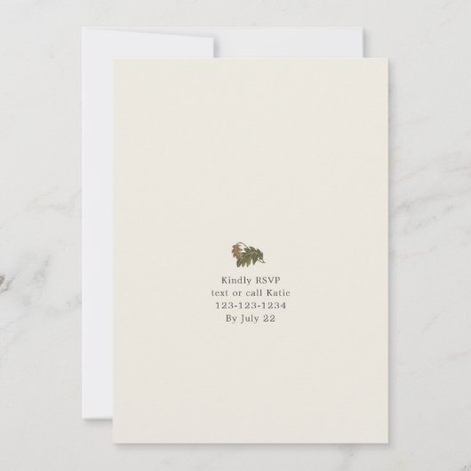 Neutrales Baby des Botanischen Geschlechts Einladung (Rückseite)