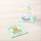 Neutrales Baby-Duschbärengrün Rechteckiger Pappuntersetzer (Vor Ort)