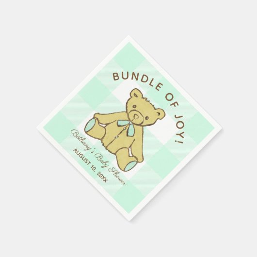 Neutrales Baby-Duschbärengrün Serviette (Ecke)